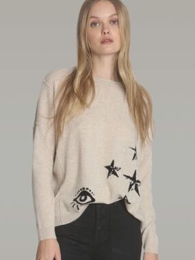 LABEL+ thread Cashmere Lucky Stars Scoop Neck